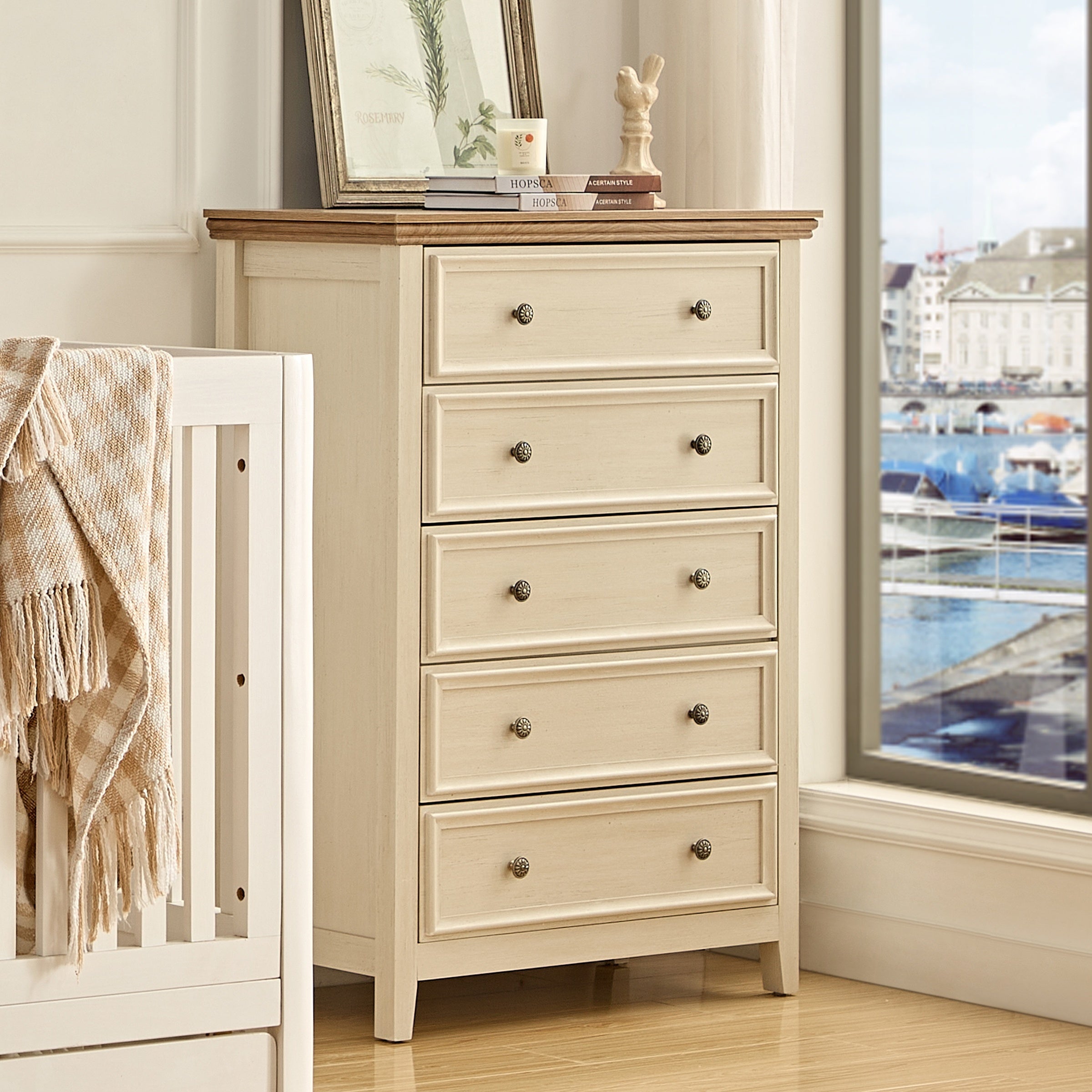 Beige Chest Of Drawers, Tall Dresser For Bedroom, Home Storage And Organisation Locker, Modern Dresser Can Be Used In Living Room, Closet, Wooden Filing Cabinet For Office