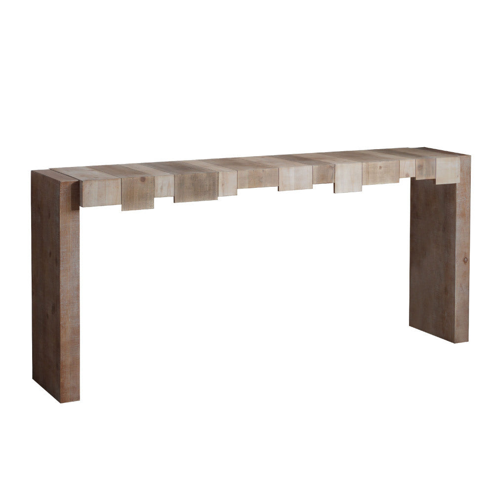 Rustic Modern Manufactured Wood Console Table with Step-Block Design (cm)