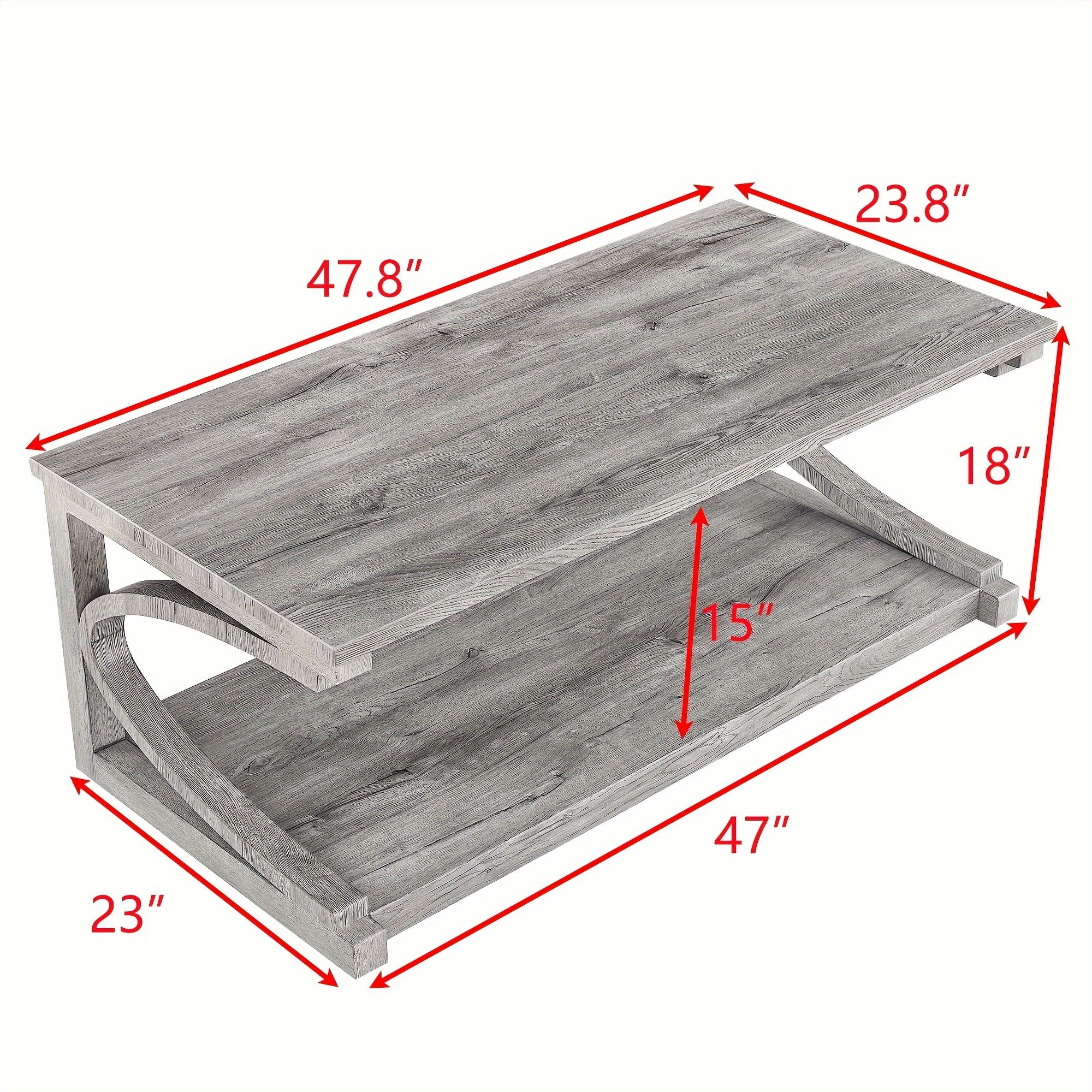 A Complete Set Of High Quality Unique Coffee Tables, Solid Wood 48 Inch Modern Coffee Table Modern Center Table With Storage, Solid Wood Special Shape Coffee Table, Living Room, Kitchen, Apartment Dining Table Home Good Thing