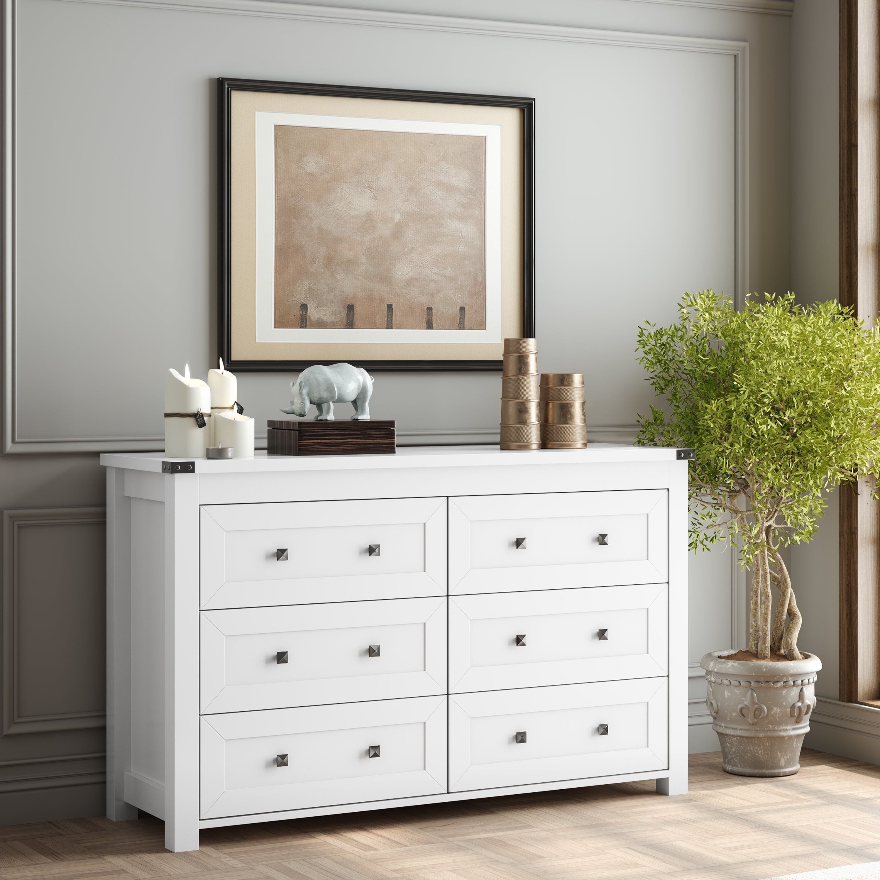 Bedroom With 6 Drawers. Modem Wide Wooden Doset Dreser Chest Storage 0roanizer For Liyno Room EhinwavHome 0fice Rom Decr Home Decor Fal DecorBedrom Dec