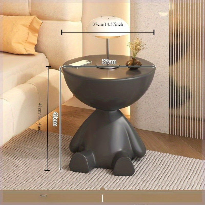 Modern Matte Round Side Table - Multifunctional Small Storage Rack Stool, Ideal for Living Room and Bedroom, Simple Bedside Coffee Table, Kittyye, Coffee Table