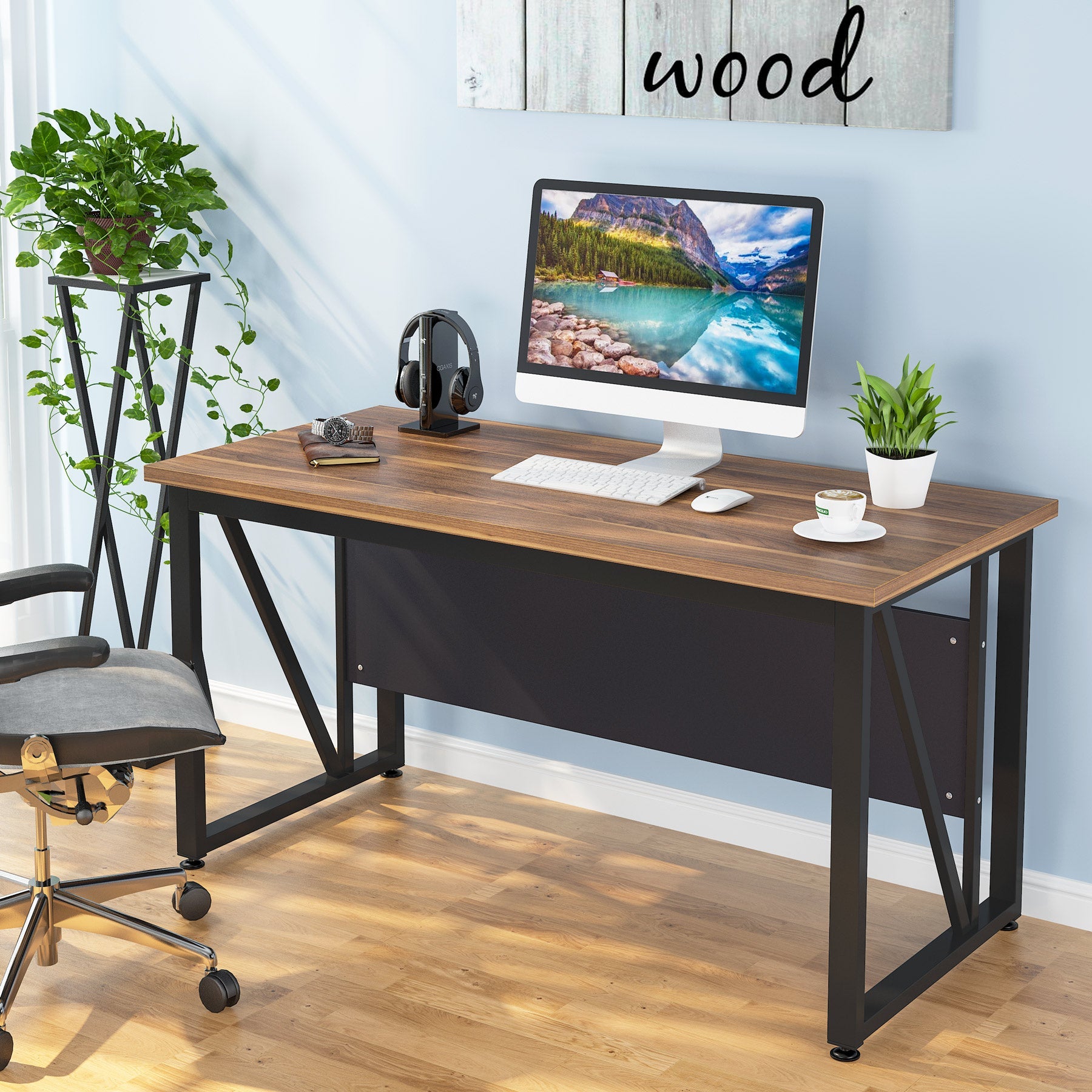 140 cm Computer Desk Office Desk Writing Table for Home Office