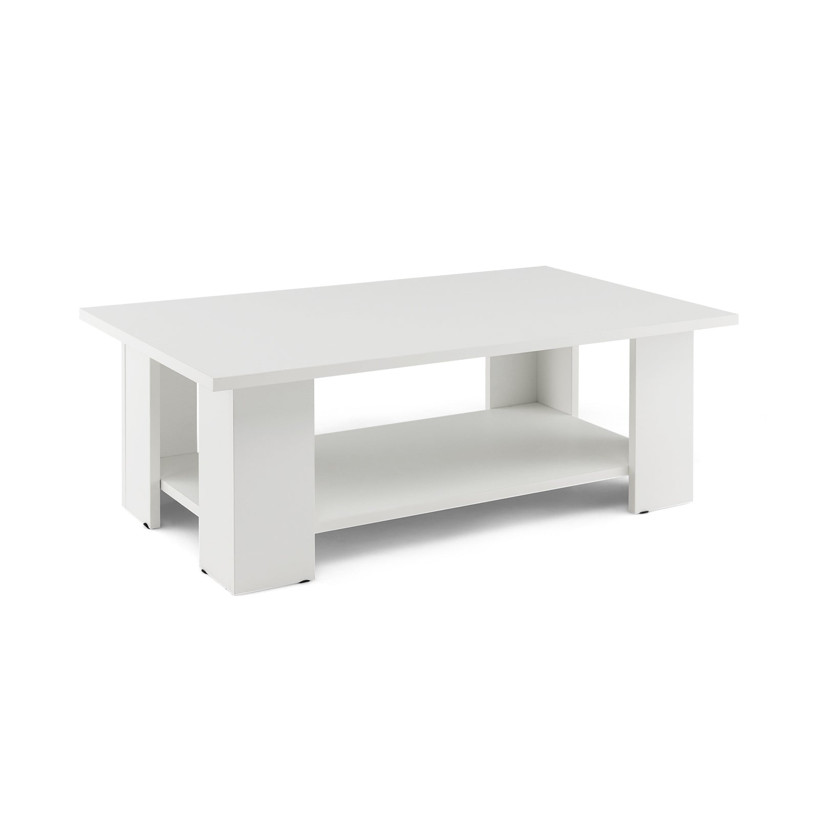 Modern 2-Tier Coffee Table with Storage Shelf - Sturdy Engineered Wood, Easy Assembly, Perfect for Living Room Decor