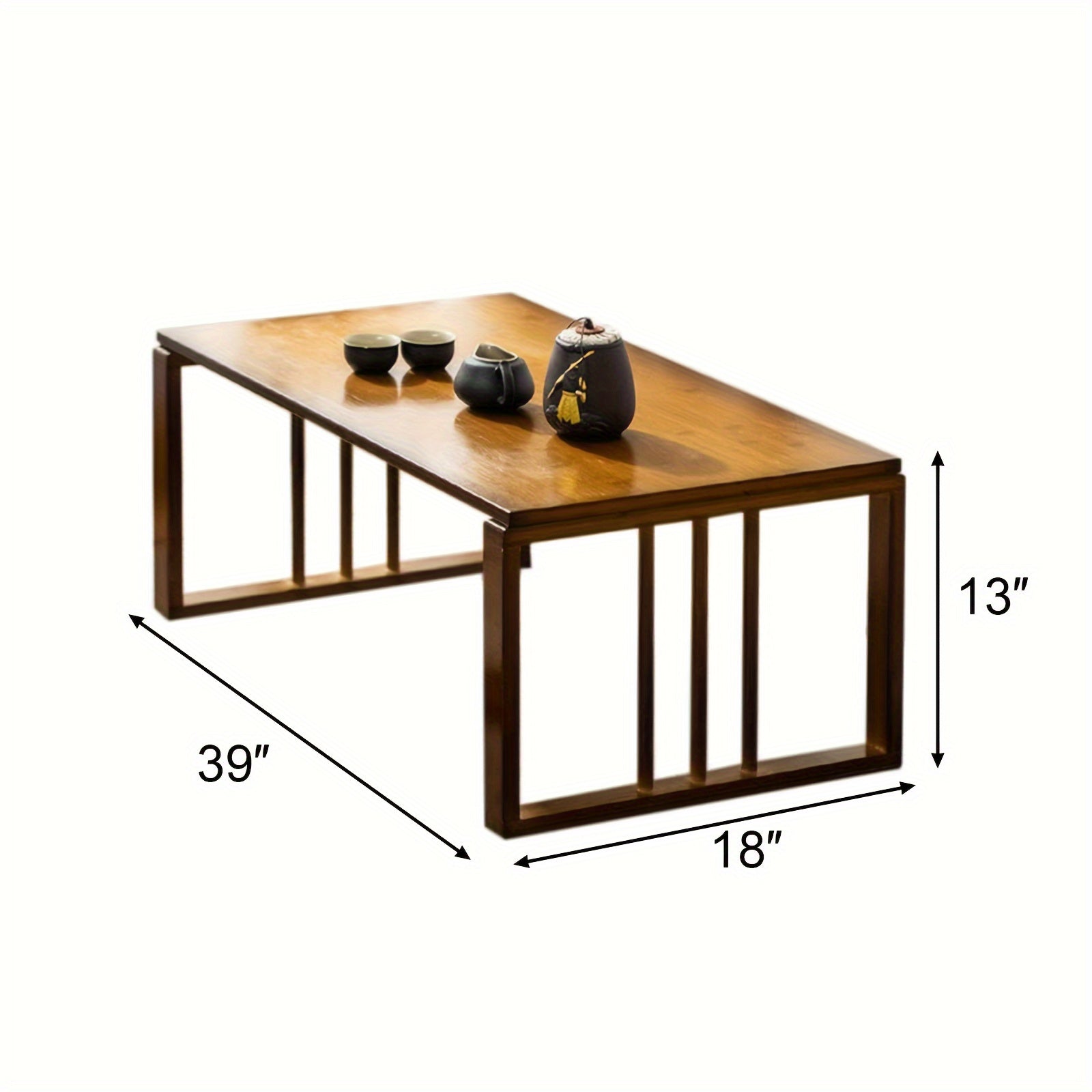 Folding Coffee Center Table Low Leg Ground Retro Coffee Table