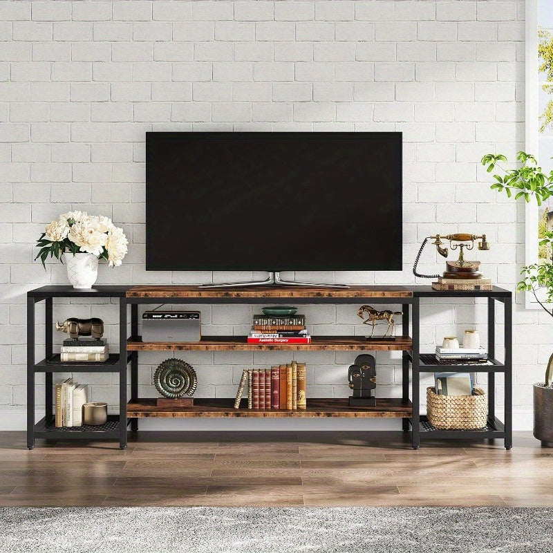 198cm TV Stand for TVs up to 216cm, with Storage Shelveswith Storage Shelves for Living Room, Entertainment Room