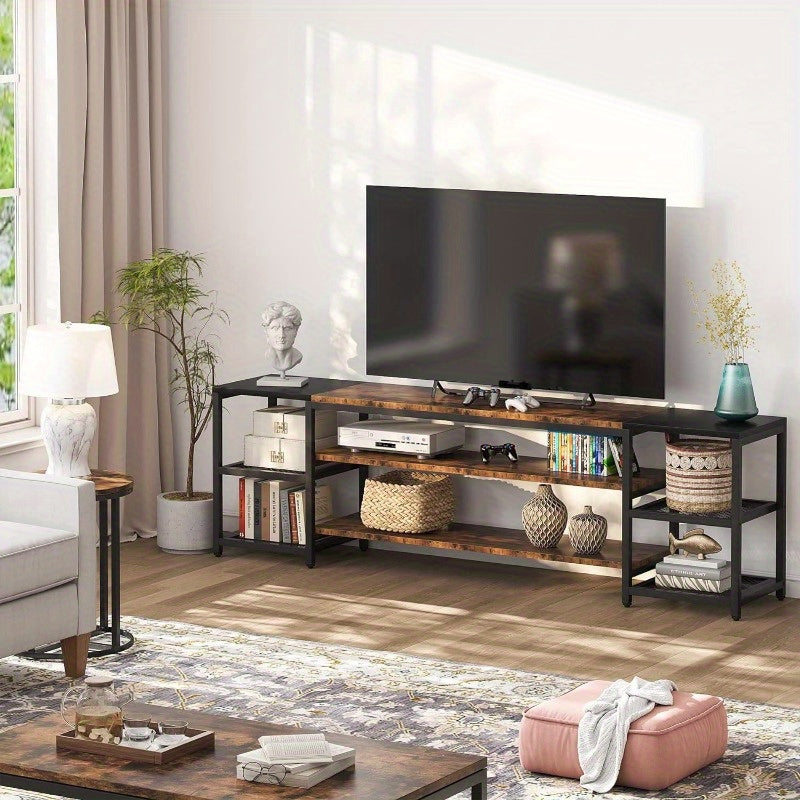 198cm TV Stand for TVs up to 216cm, with Storage Shelveswith Storage Shelves for Living Room, Entertainment Room