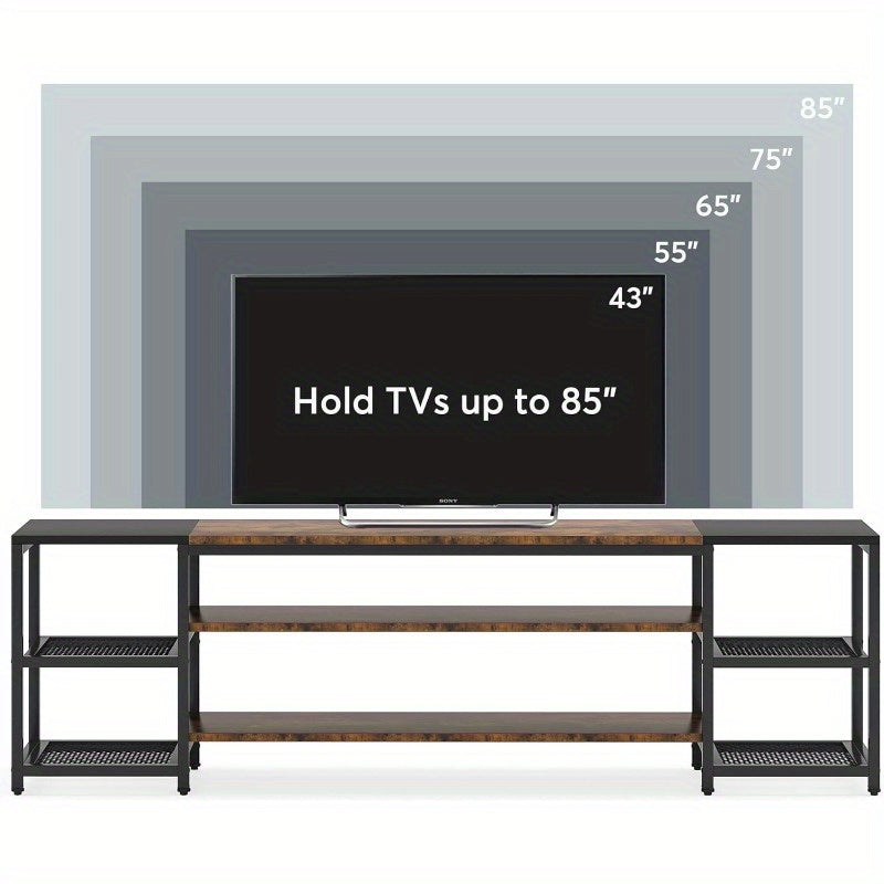 198cm TV Stand for TVs up to 216cm, with Storage Shelveswith Storage Shelves for Living Room, Entertainment Room