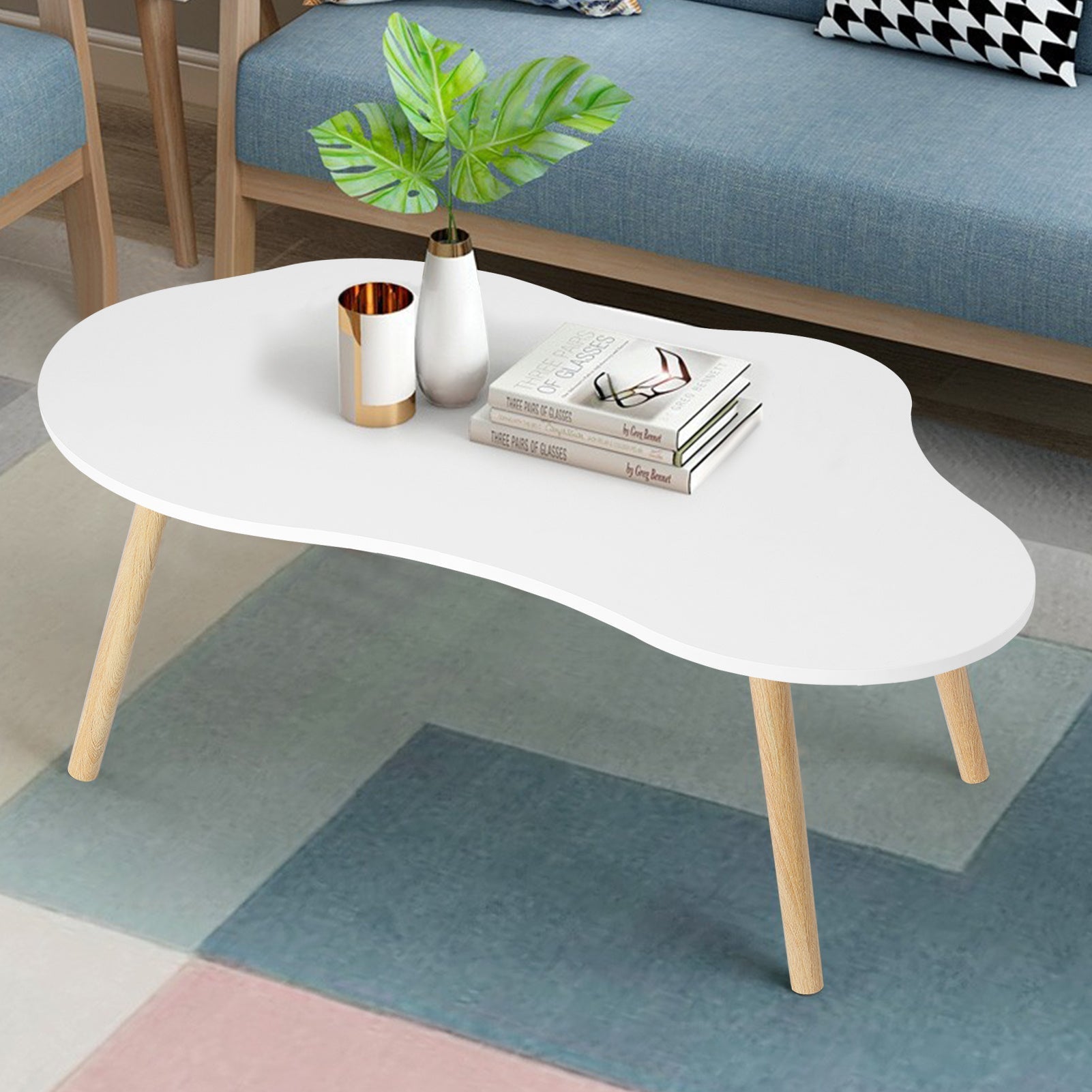 Japanese Style Coffee Table, New Chinese Style Tea Table For Small Living Room, Nordic Tea Table Simple Modern Small Coffee Table, Living Room Small Coffee Table, Simple Cloud Shaped Coffee Table