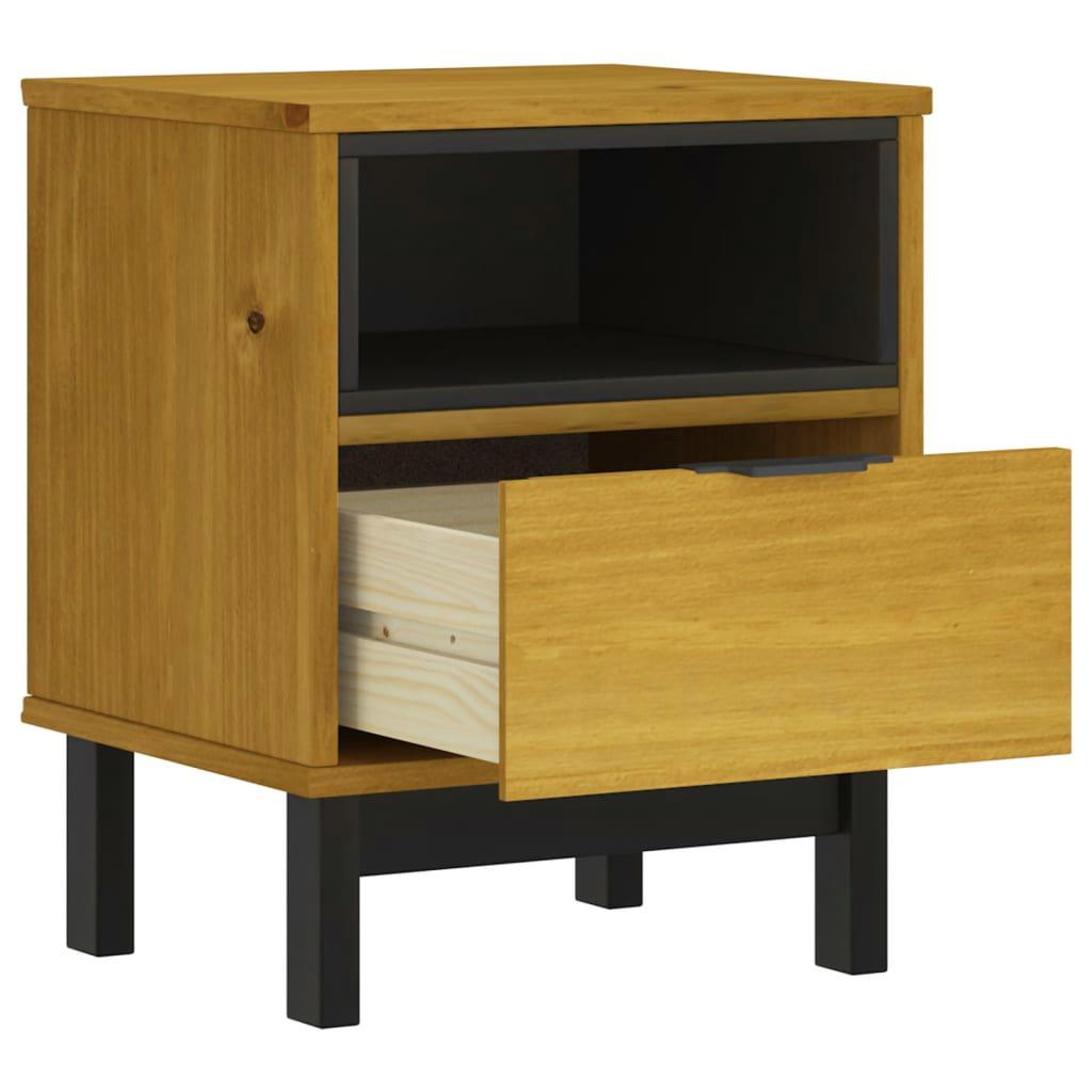 Wooden Bedside Cabinet with Drawer FLAM 15. 3. 9. 7 - Solid Pine Nightstand in Oak Finish - FLAM Furniture Range