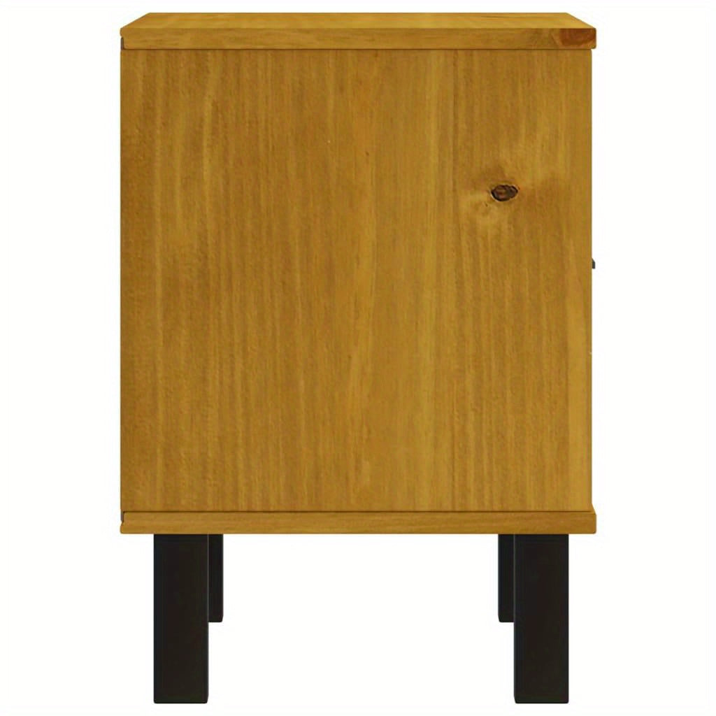 Wooden Bedside Cabinet with Drawer FLAM 15. 3. 9. 7 - Solid Pine Nightstand in Oak Finish - FLAM Furniture Range