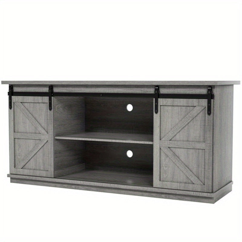 TV Stand Farmhouse Entertainment Center for 65 Inch TV Media Console Cabinet, Barn Doors TV Stand with Storage and Shelves, Modern TV Console Table Furniture