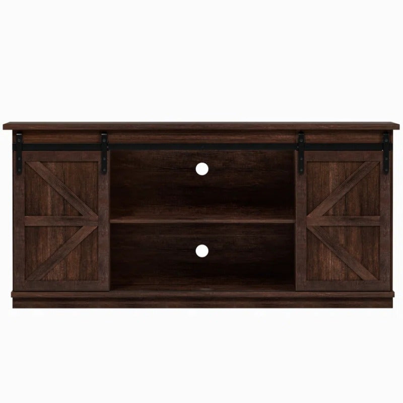 TV Stand Farmhouse Entertainment Center for 65 Inch TV Media Console Cabinet, Barn Doors TV Stand with Storage and Shelves, Modern TV Console Table Furniture