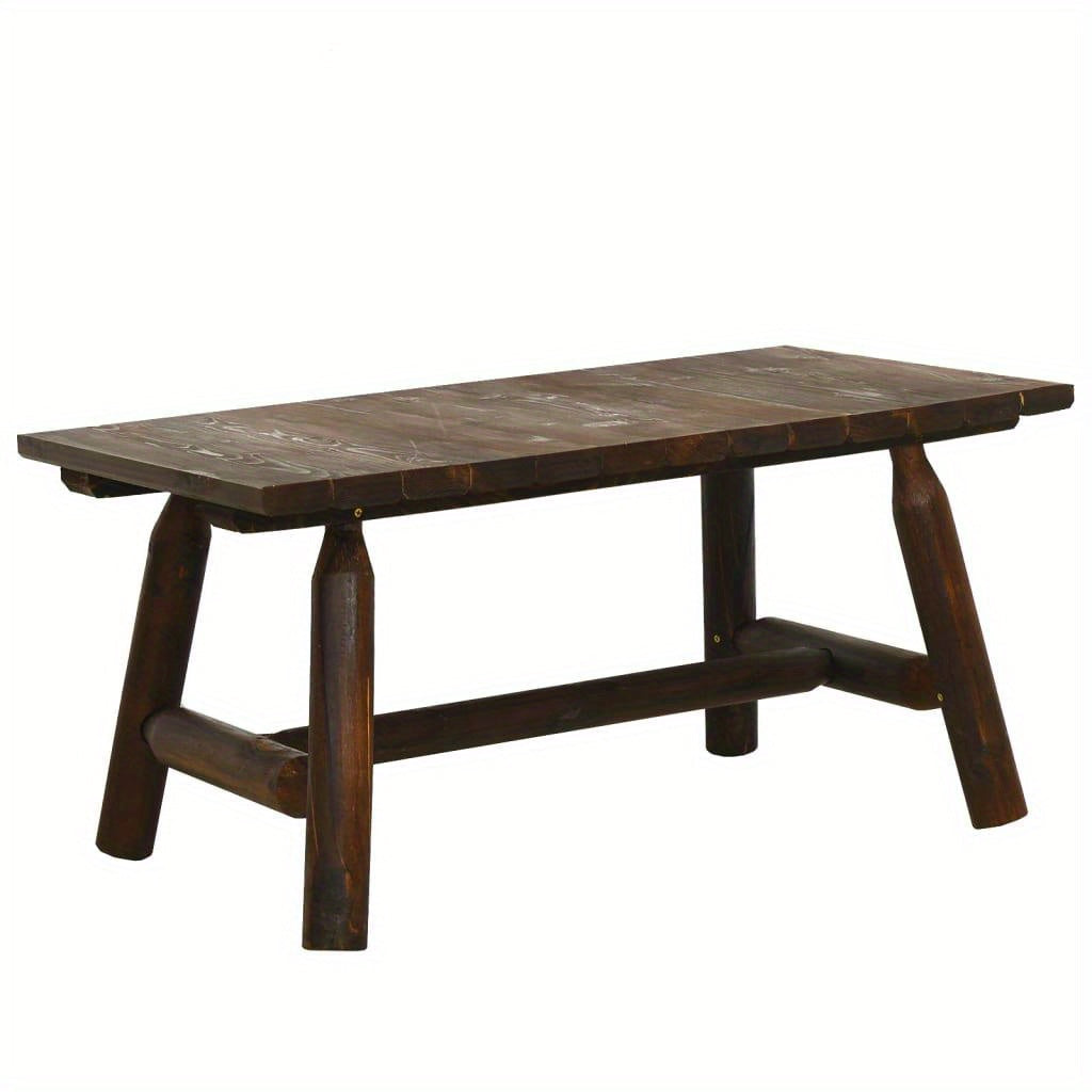 Rustic Wooden Coffee Table with Sturdy Solid Spruce Wood Top - Sofa Table for Indoor and Outdoor Use with - 90x41 cm