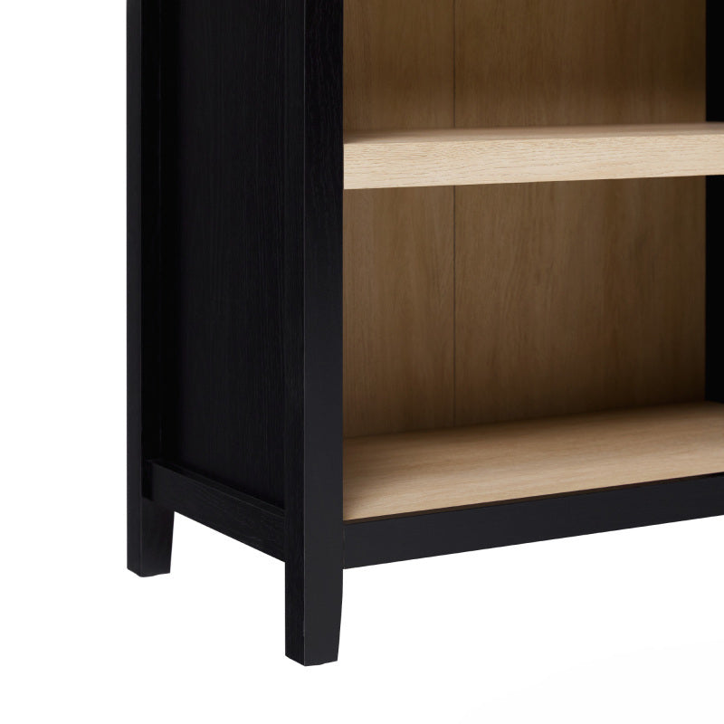 Modern 5 Shelf Open Arched Bookshelf - Black