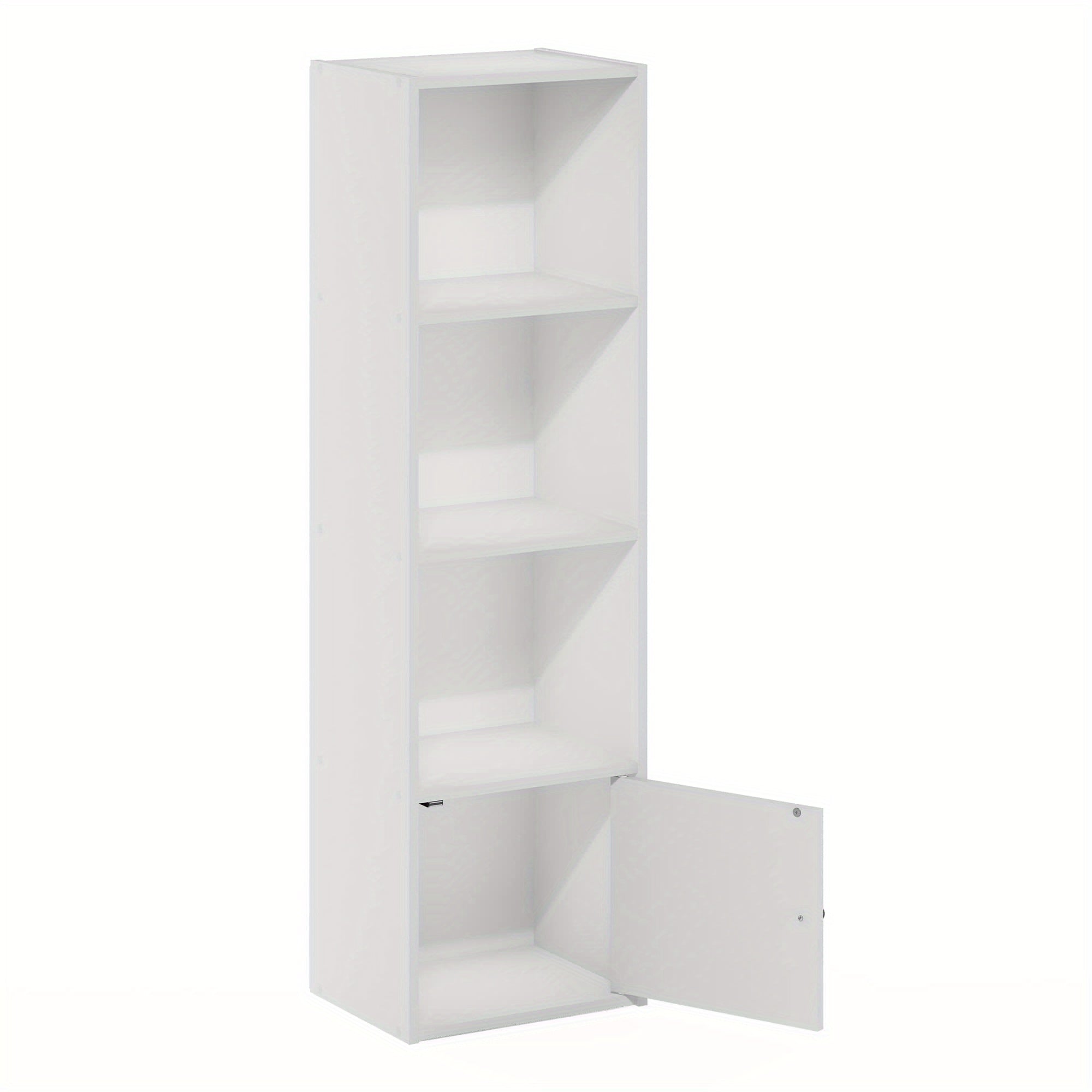 Shelf Bookcase with 1 Door Storage Cabinet, Modern Bookshelf, Home Organizer, Space-Saving Design