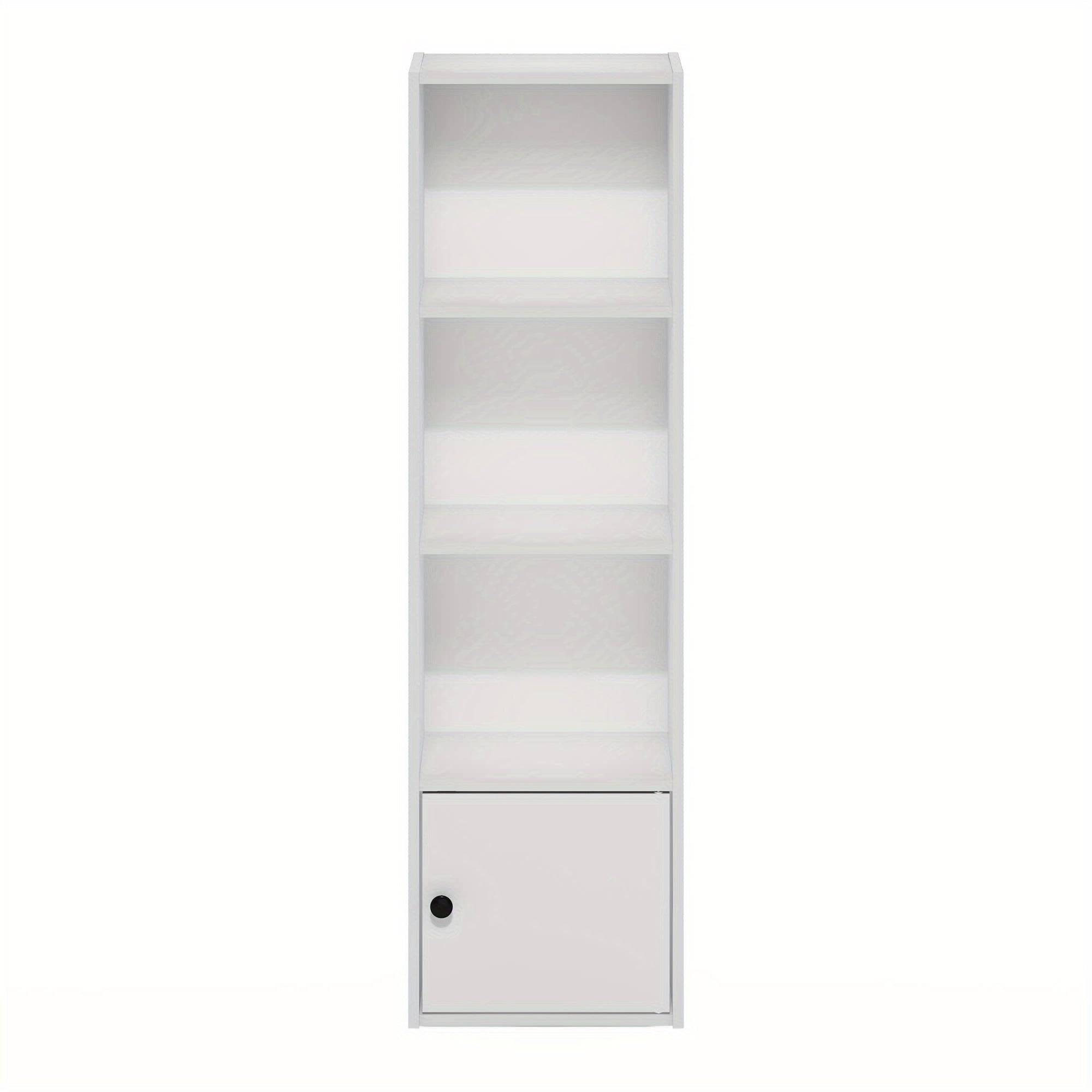 Shelf Bookcase with 1 Door Storage Cabinet, Modern Bookshelf, Home Organizer, Space-Saving Design