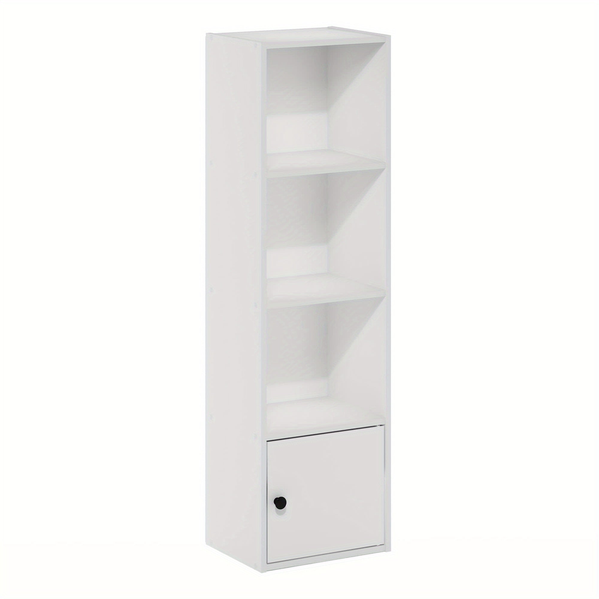 Shelf Bookcase with 1 Door Storage Cabinet, Modern Bookshelf, Home Organizer, Space-Saving Design