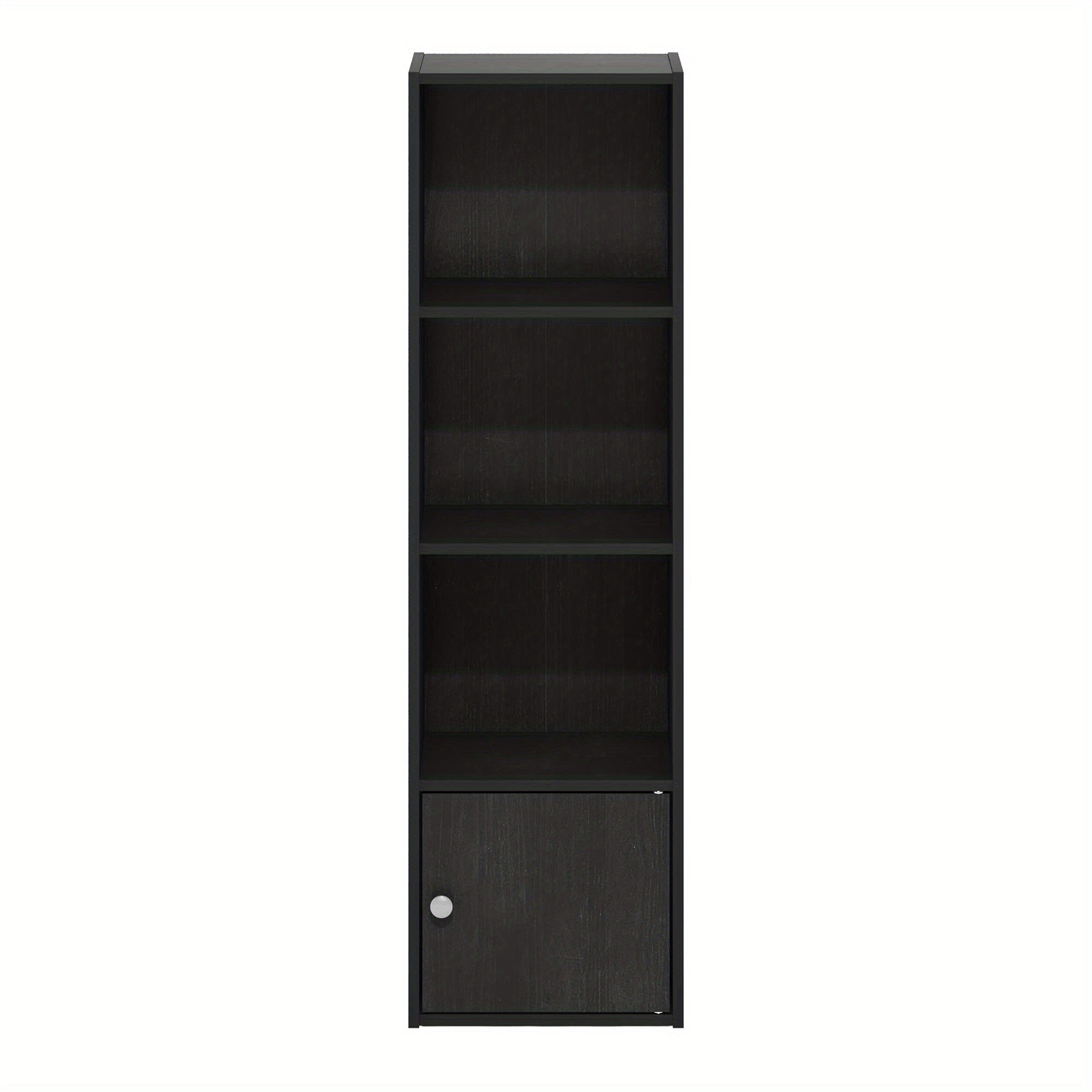 Shelf Bookcase with 1 Door Storage Cabinet, Modern Bookshelf, Home Organizer, Space-Saving Design