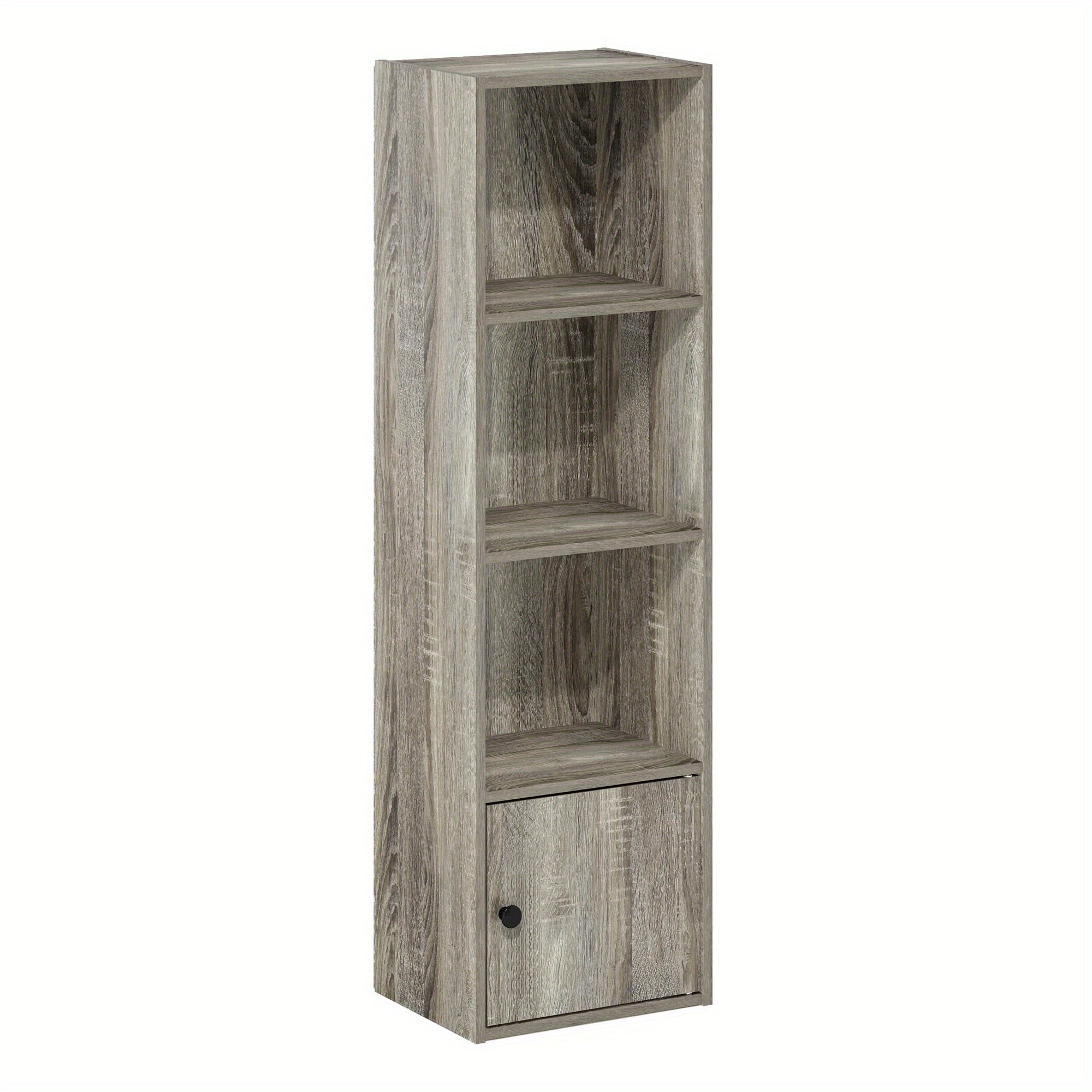 Shelf Bookcase with 1 Door Storage Cabinet, Modern Bookshelf, Home Organizer, Space-Saving Design