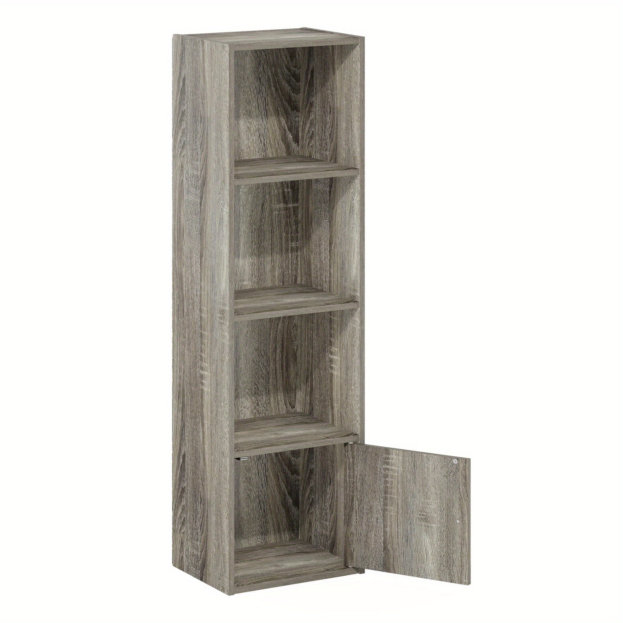 Shelf Bookcase with 1 Door Storage Cabinet, Modern Bookshelf, Home Organizer, Space-Saving Design