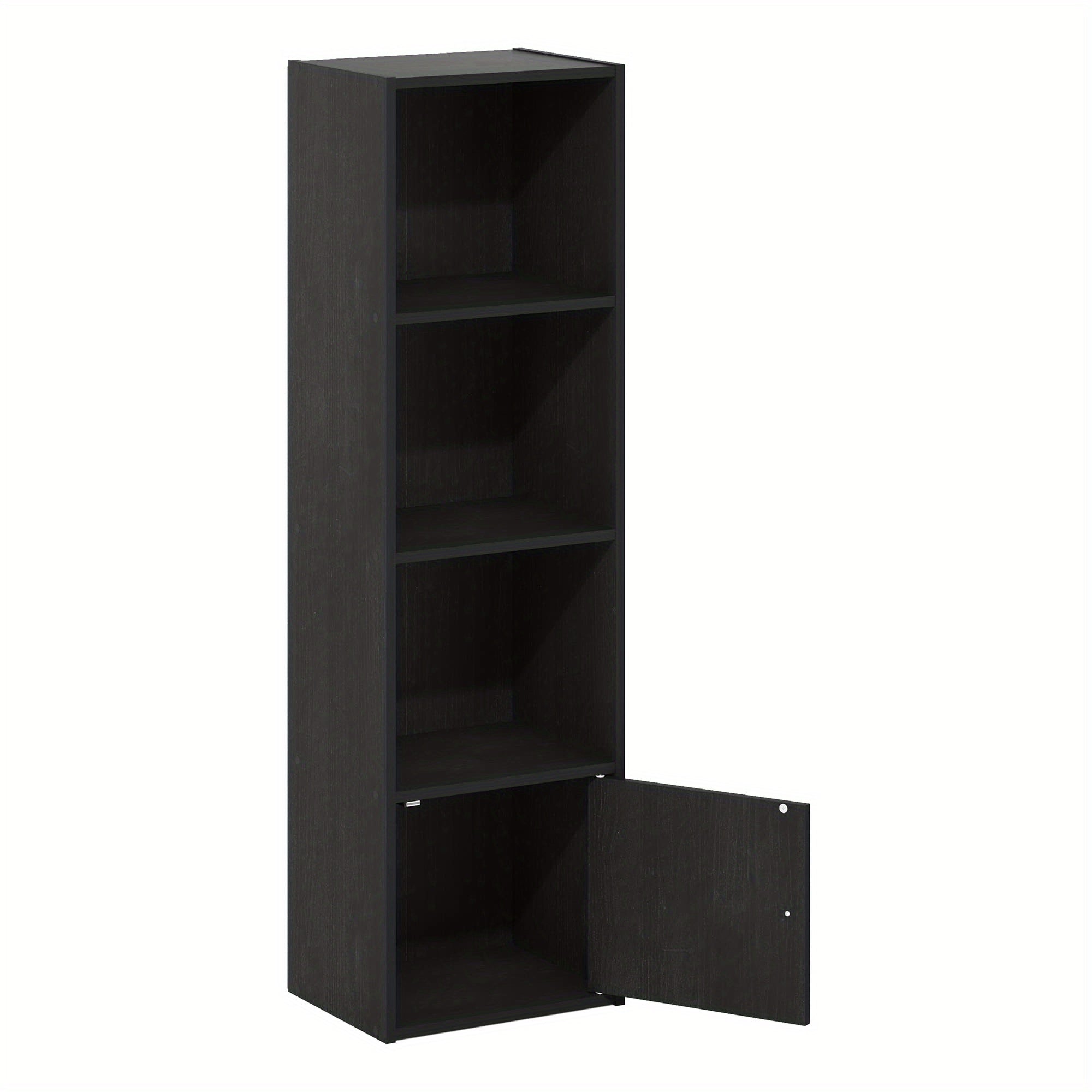 Shelf Bookcase with 1 Door Storage Cabinet, Modern Bookshelf, Home Organizer, Space-Saving Design