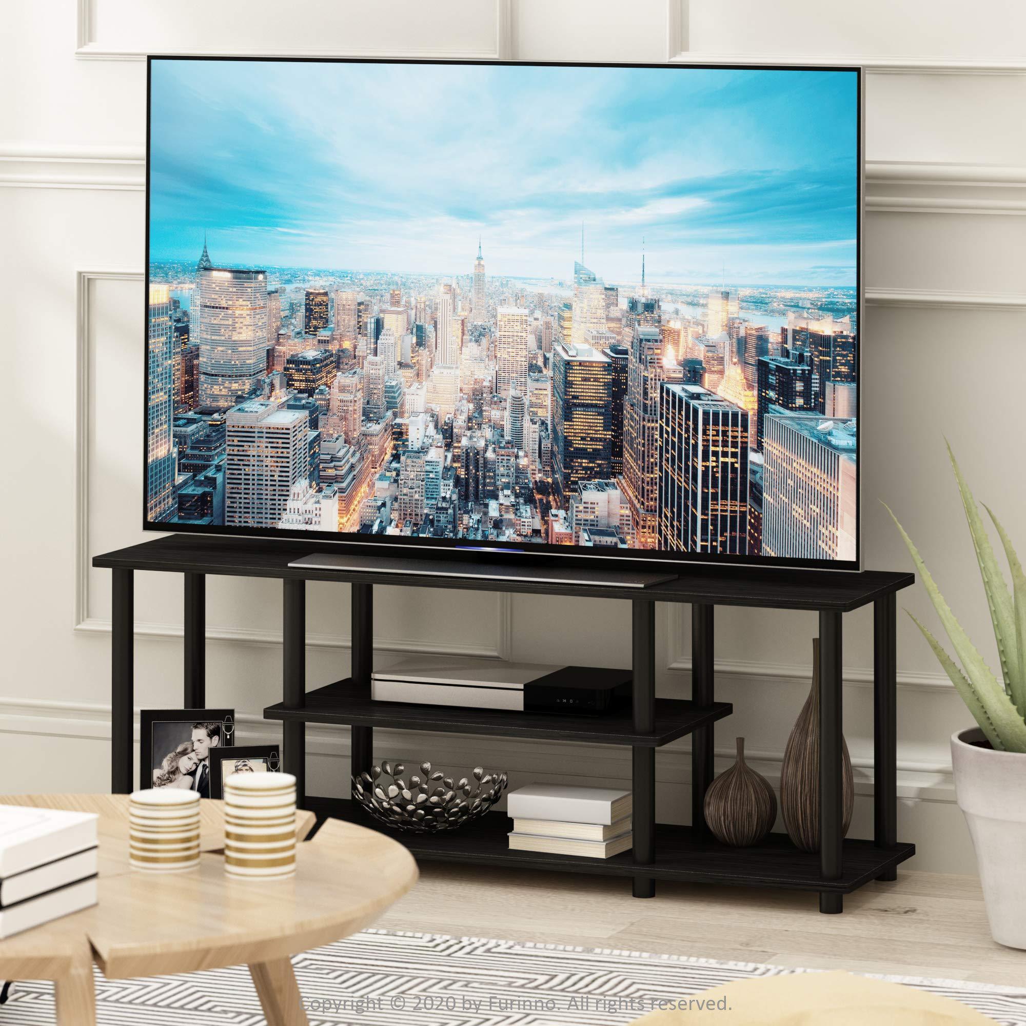 3D 3-Tier Entertainment Stand up to 127cm TV, 11.7 x 43.8 x 16.2 inches, Simple stylish design yet functional and suitable for any room.