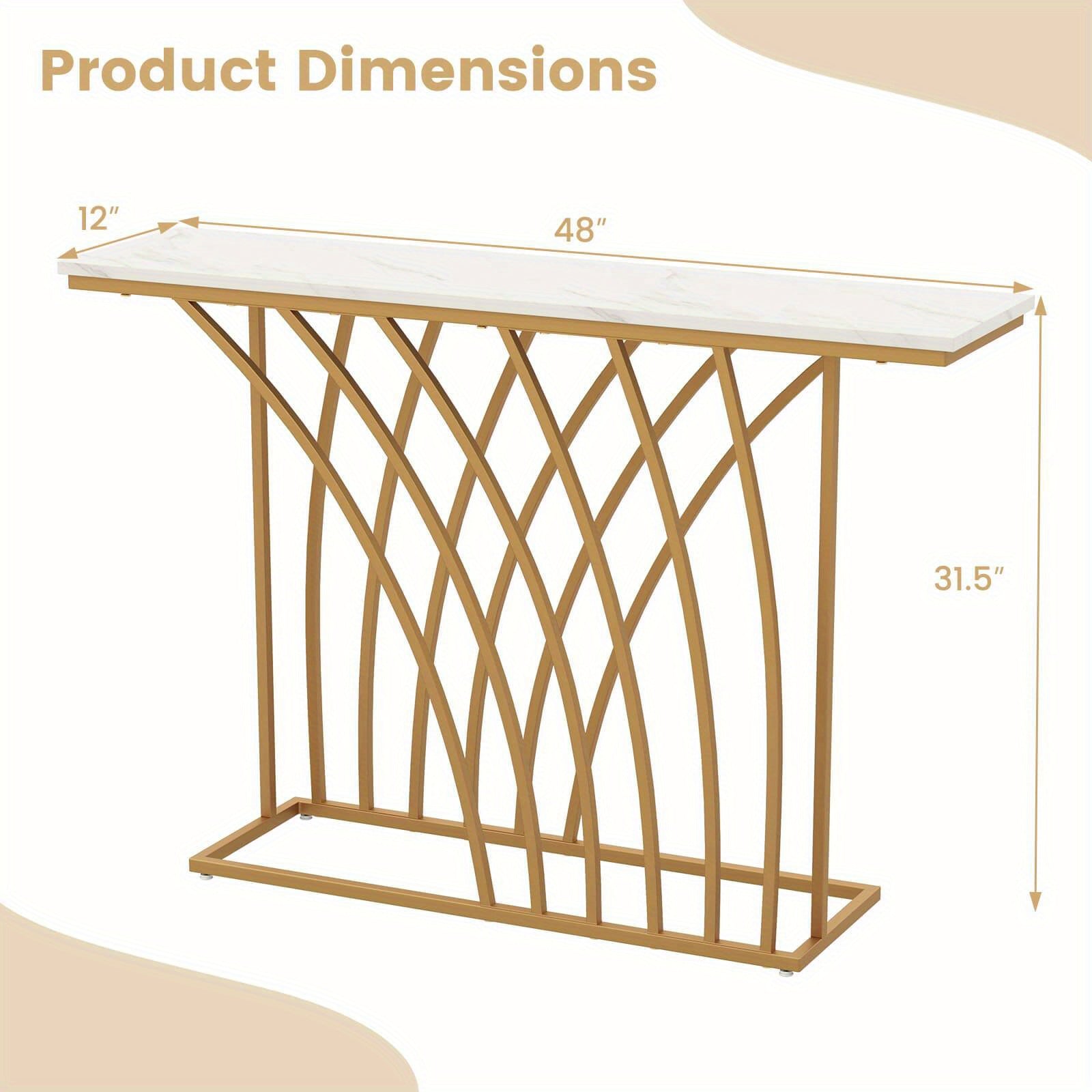 122 cm Console Table Modern Accent Entryway Table Long Behind Couch Table