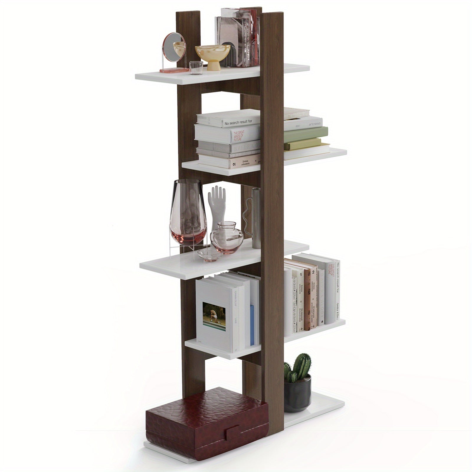 5-Tier Bookshelf Freestanding Storage Shelf Tree Bookshelf Room Divider