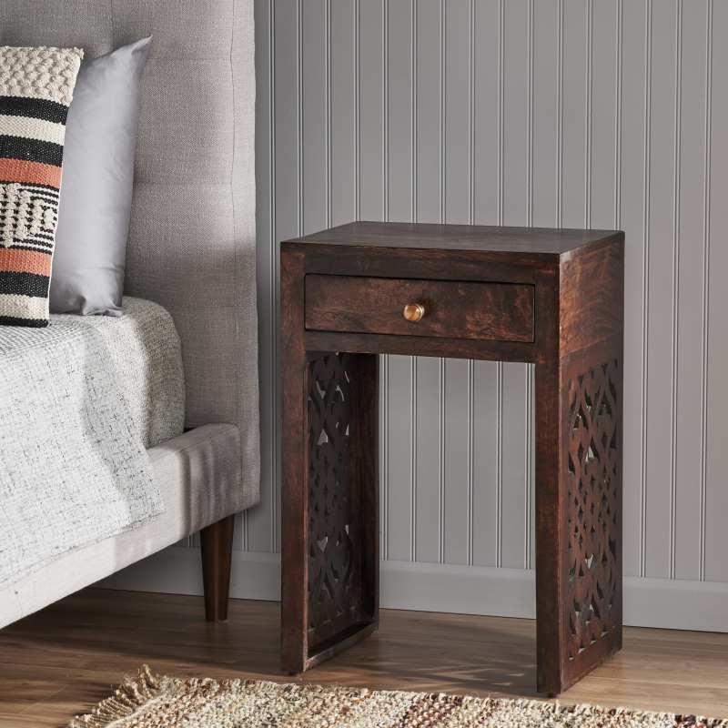 Christopher Knight Home Annabelle Mango Wood Bedside Table, Brown