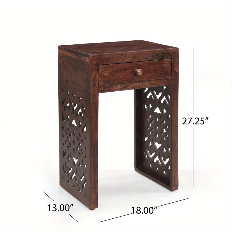 Christopher Knight Home Annabelle Mango Wood Bedside Table, Brown