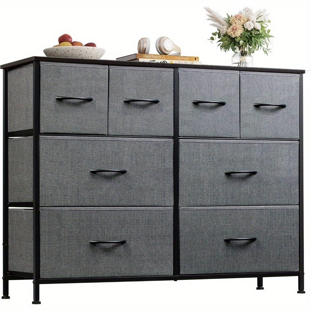 Dresser for Bedroom with 8 Drawers, Wide Fabric Dresser for Storage and Organization, Bedroom Dresser, Chest of Drawers for Living Room, Closet, Entryway