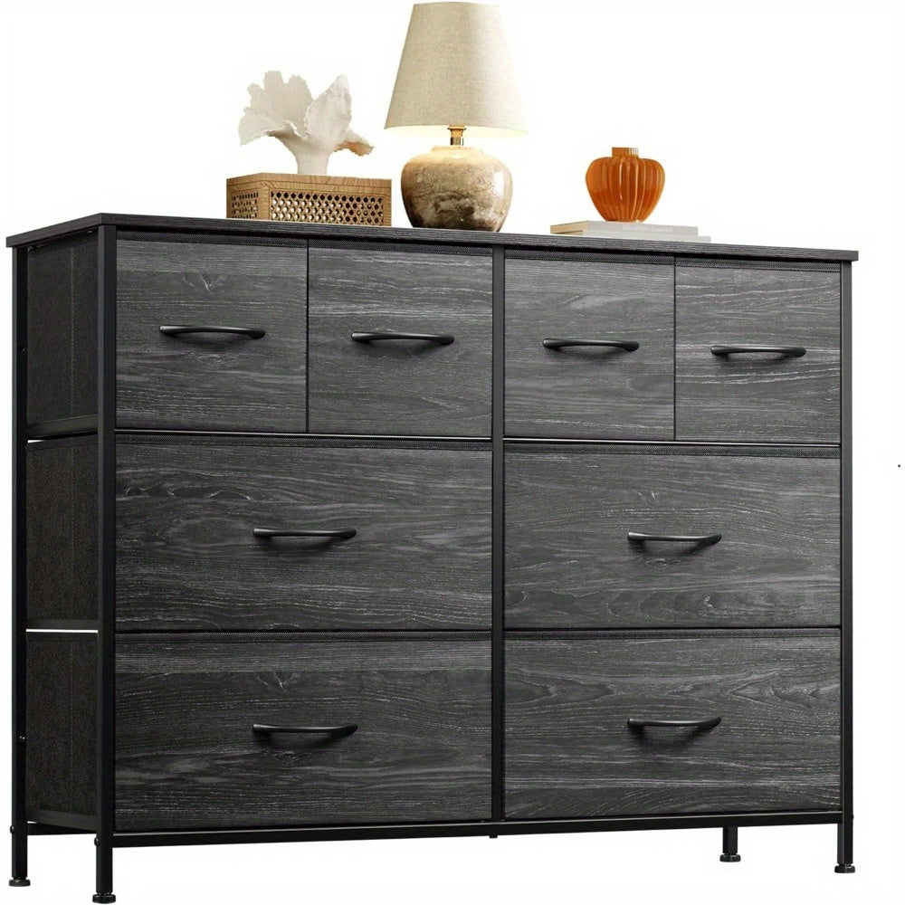 Dresser for Bedroom with 8 Drawers, Wide Fabric Dresser for Storage and Organization, Bedroom Dresser, Chest of Drawers for Living Room, Closet, Entryway