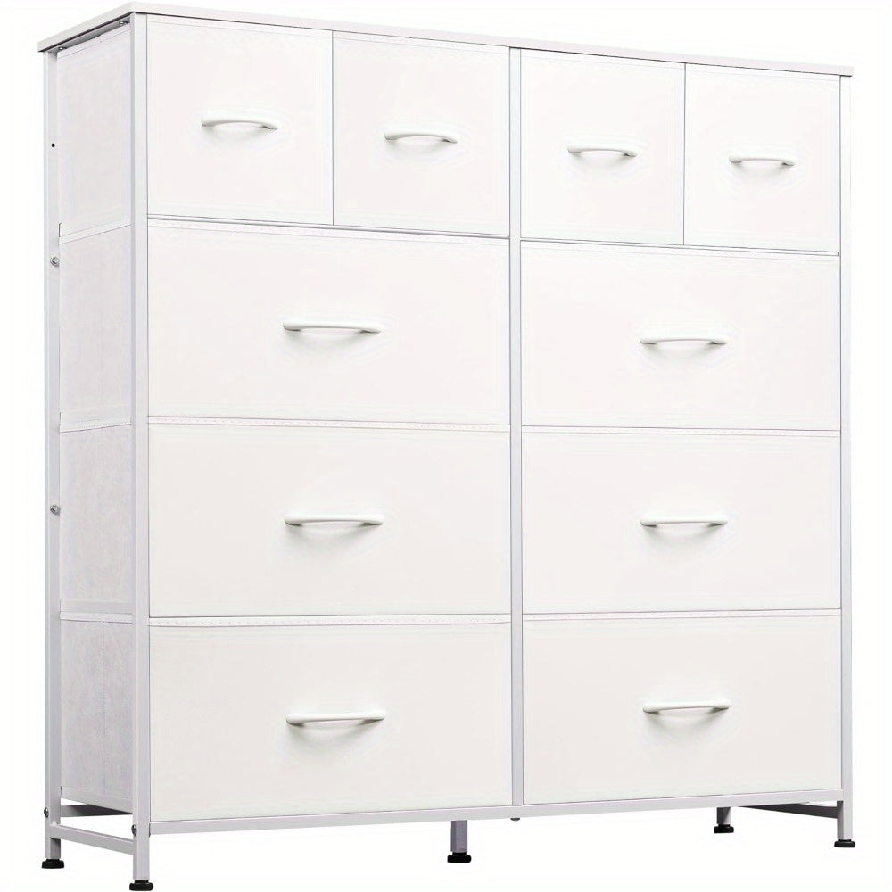 Fabric Dresser for Bedroom, Storage Drawer Unit, Dresser with 10 Deep Drawers for Office, College Dorm