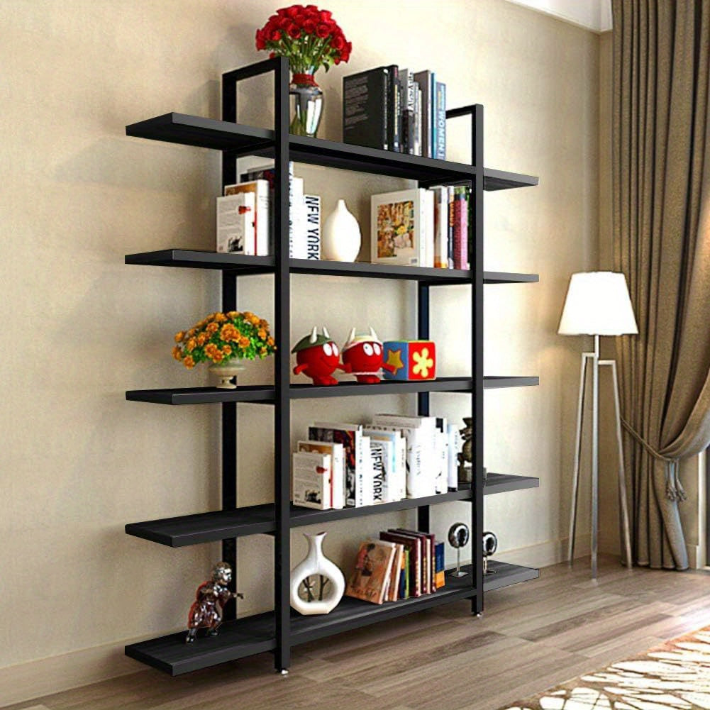 5-Tier Bookshelf, Vintage Modern Style Bookcase 70 ‘’ H x 12’’ W x 47’’L, Christmas Renewal