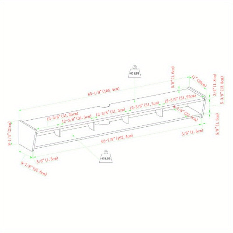 Coastal Modern Wall Mounted TV Stand, Space Saving and Stylish for Your Home Entertainment