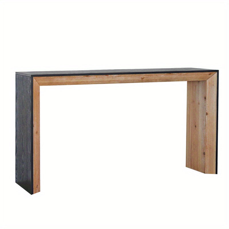 Black/Natural Wooden Console Table Narrow Entryway Table Modern Couch Table Small Entryway Tables, Easy Assembly, Multi Colors (Dimensions in cm)