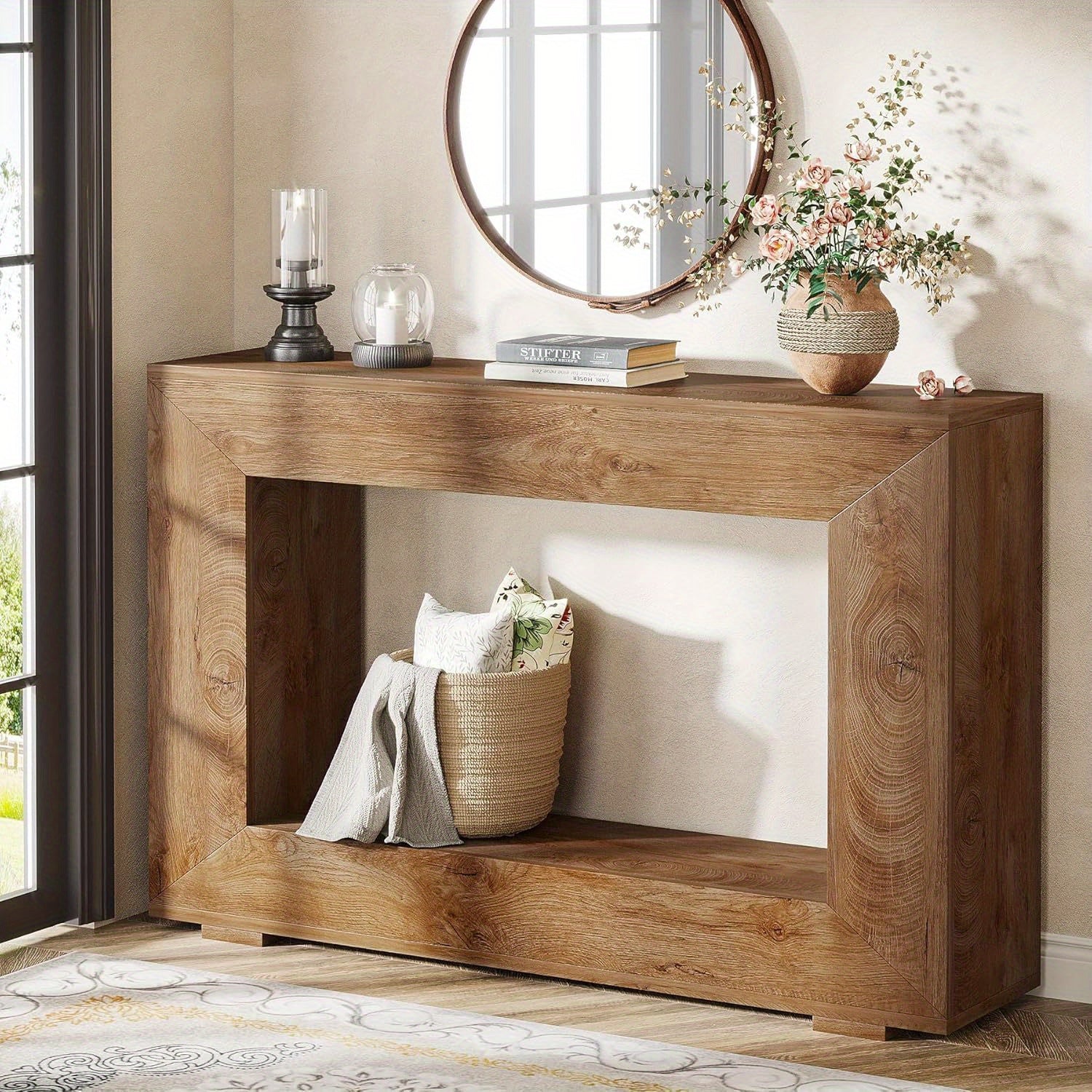 Farmhouse Console Table, 119.38 cm Entryway Console Table With Storage, Modern Hallway Accent Table For Living Room, Entrance, Christmas Renewal