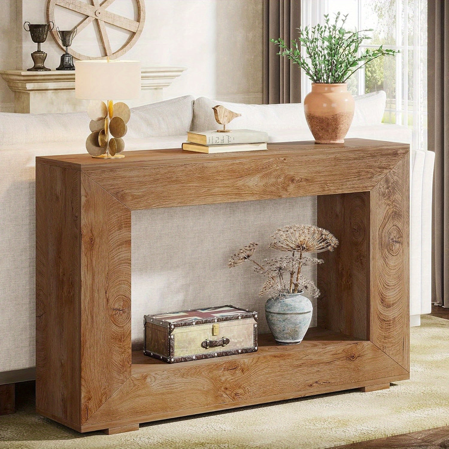 Farmhouse Console Table, 119.38 cm Entryway Console Table With Storage, Modern Hallway Accent Table For Living Room, Entrance, Christmas Renewal