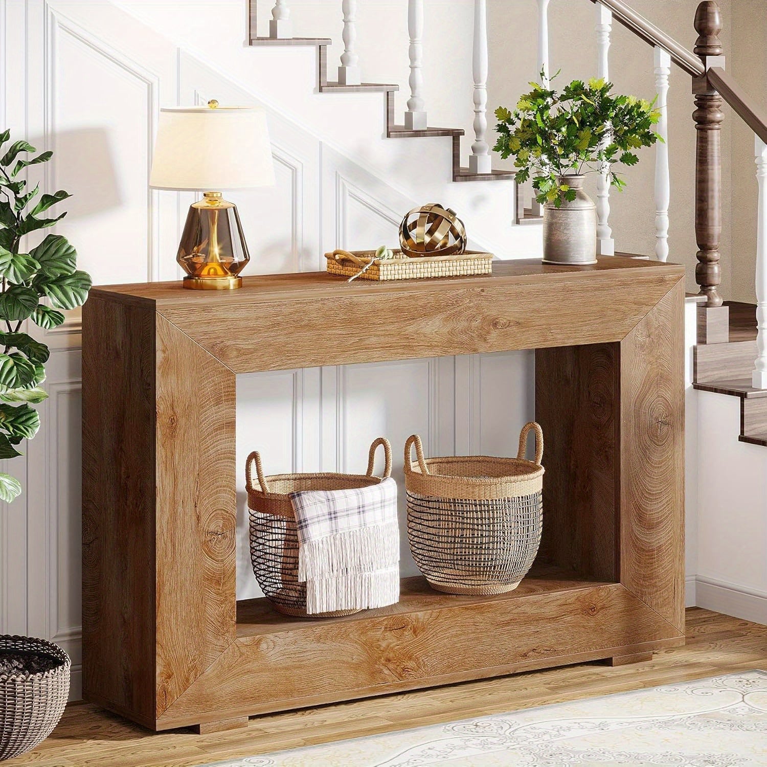 Farmhouse Console Table, 119.38 cm Entryway Console Table With Storage, Modern Hallway Accent Table For Living Room, Entrance, Christmas Renewal