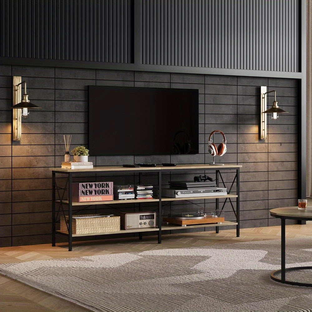 TV Stand up to 70 Inch TV, 160cm Entertainment Center, TV Media Console with 3-Tier Storage Shelves for Living Room and Bedroom