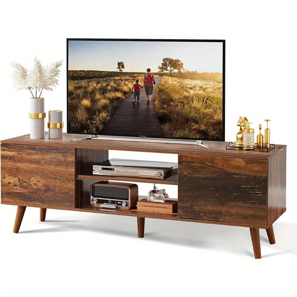 TV Stand for 140-152cm TV, Mid Century Modern TV Console, Entertainment Center with Storage for Living Room