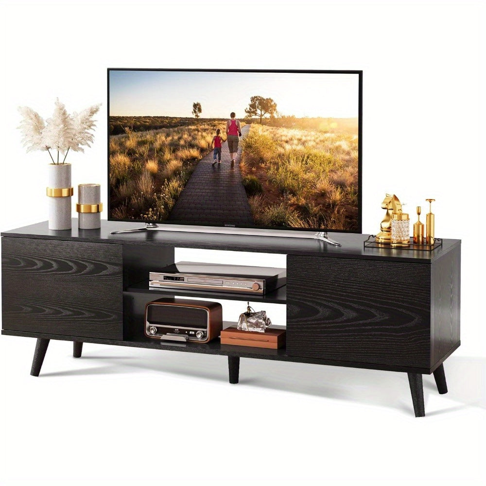 TV Stand for 140-152cm TV, Mid Century Modern TV Console, Entertainment Center with Storage for Living Room