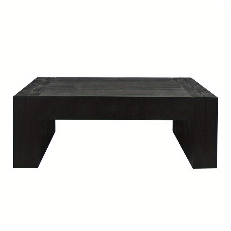 Living Room Wood Table, Versatile Table, Black Wood Coffee Table, Modern Black Solid Wood Coffee Table