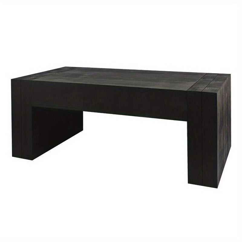 Living Room Wood Table, Versatile Table, Black Wood Coffee Table, Modern Black Solid Wood Coffee Table