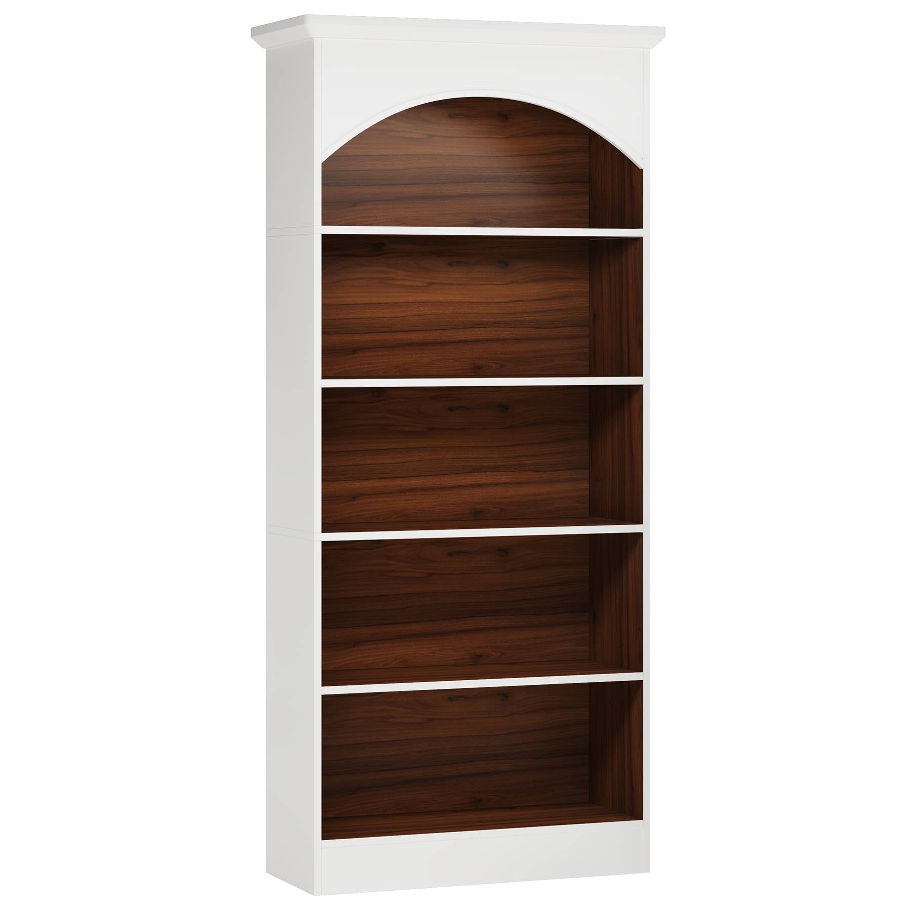 5-Shelf Bookcase, 180 cm Tall Bookshelf with Storage Shelves