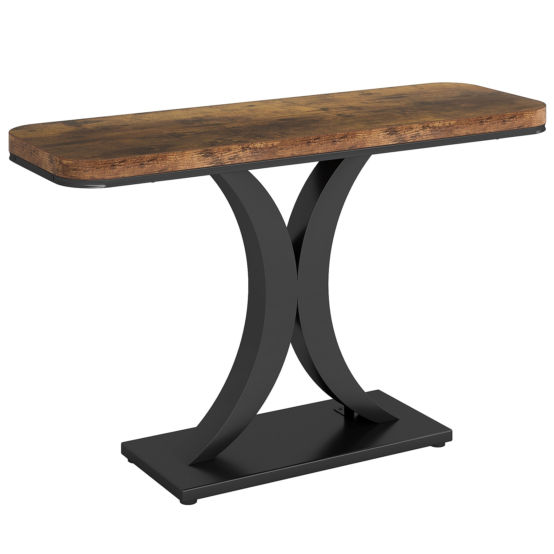 102 cm Console Table, Narrow Entryway Foyer Table with Geometric Base