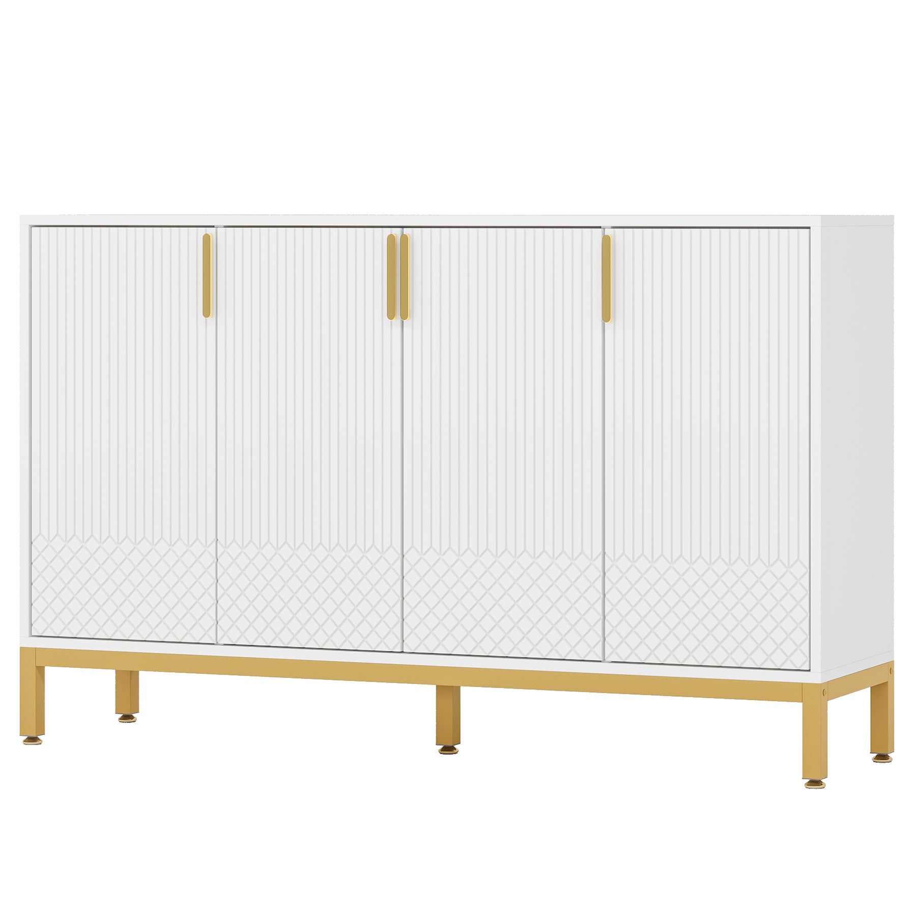 Modern Sideboard Buffet, 150 cm Luxury Buffet Storage Cabinet with 4 Doors