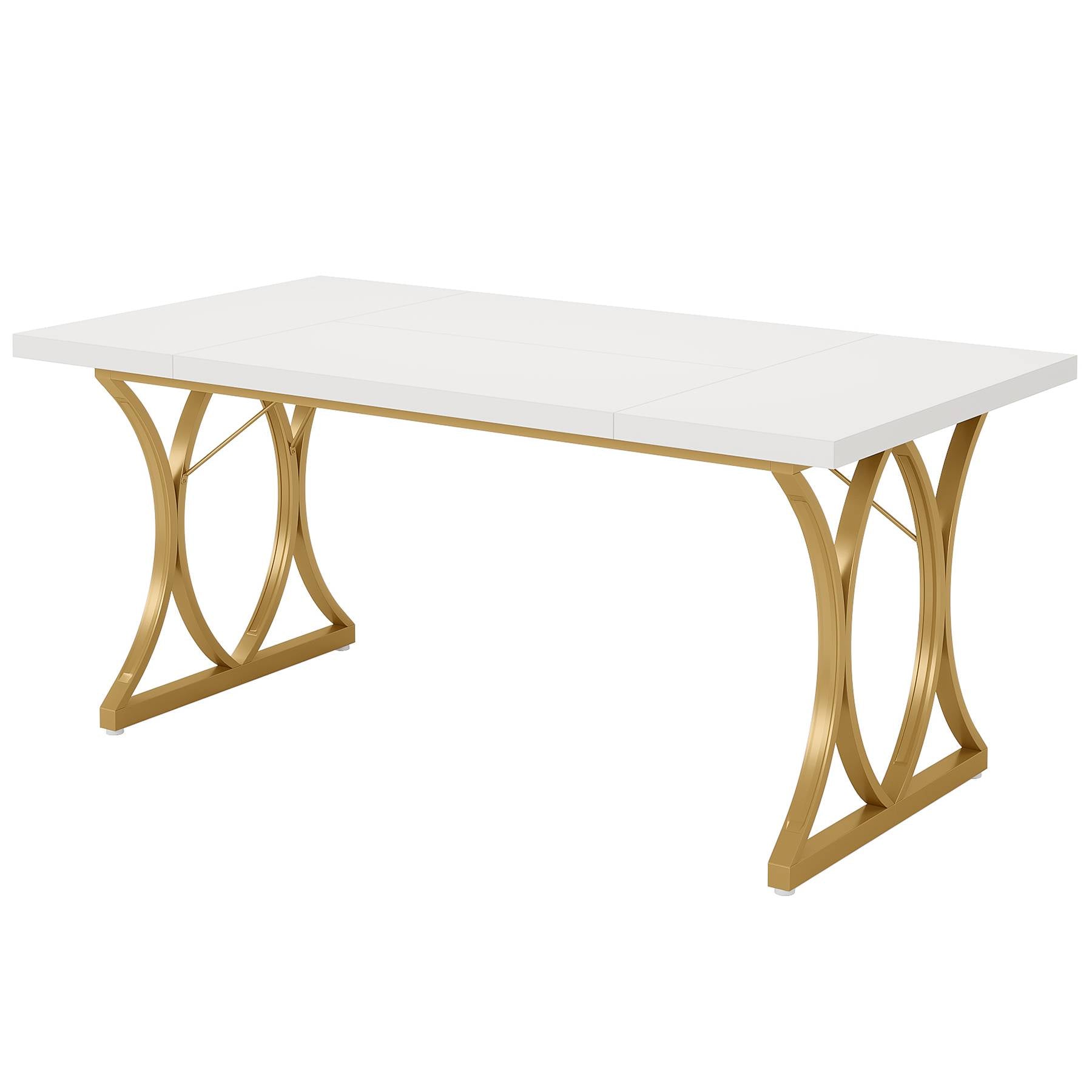 Modern Dining Table, Rectangular Kitchen Table for 6 People (cm)