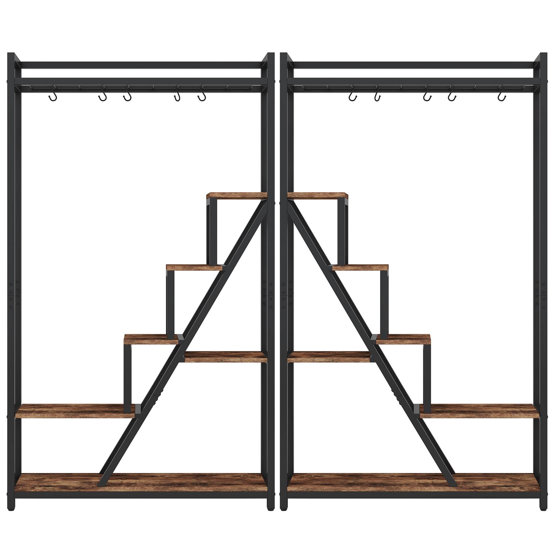 7-Tier Plant Stand, 180 cm Tall Flower Plant Shelf with 5 S-Hooks