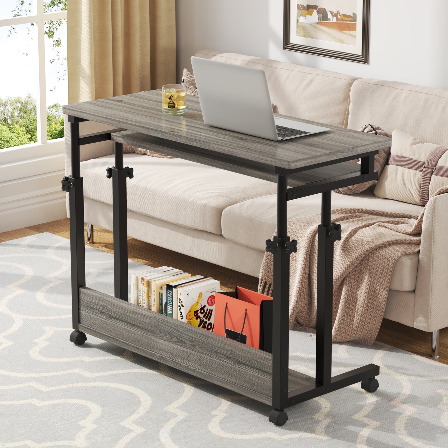 Height Adjustable Desk, Rolling Standing Desk Portable Desk (Adjustable Height in cm)